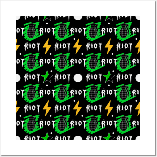 Green anarchism riot pattern Posters and Art